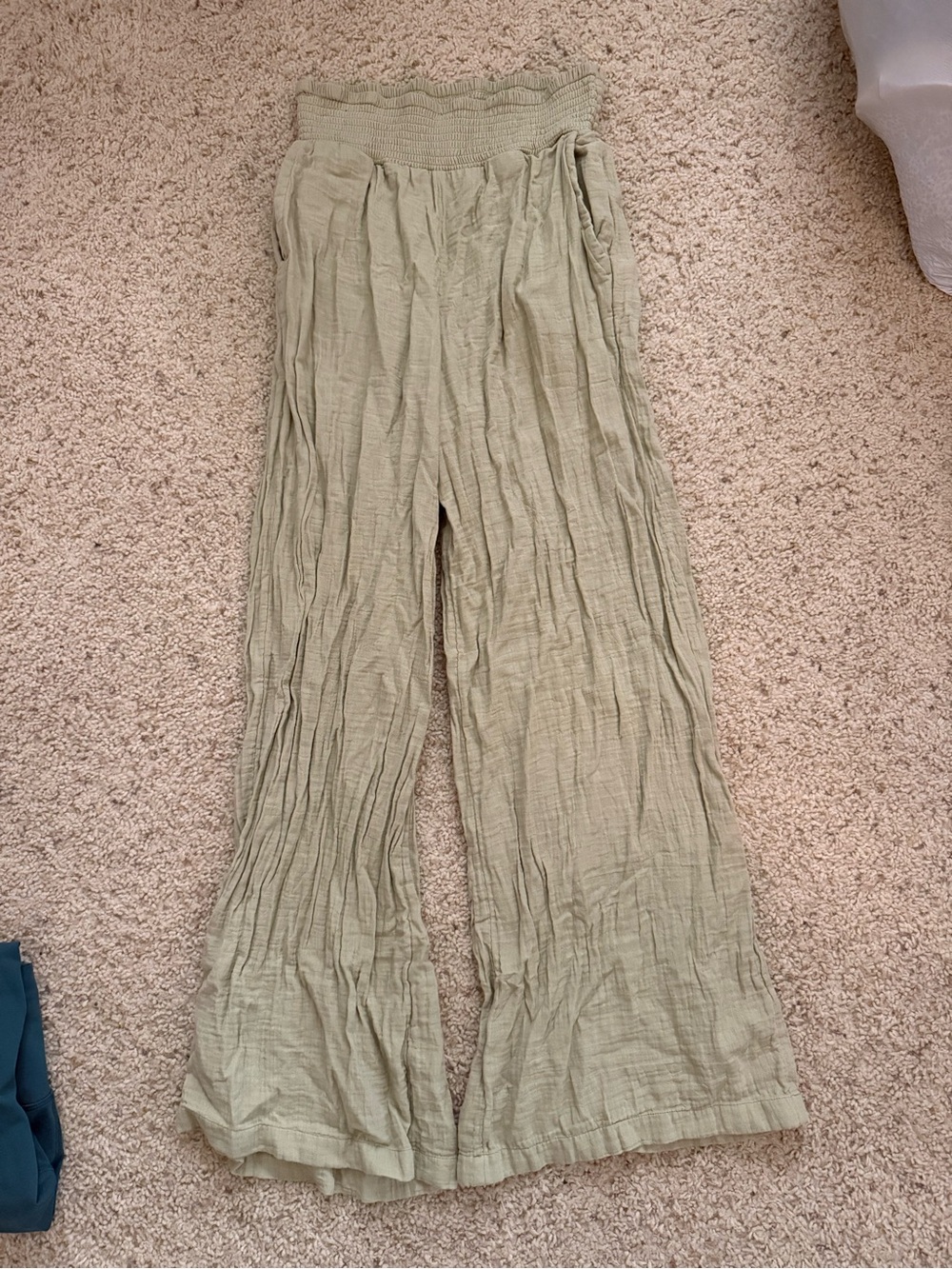 Light Olive Wide-Leg Pants